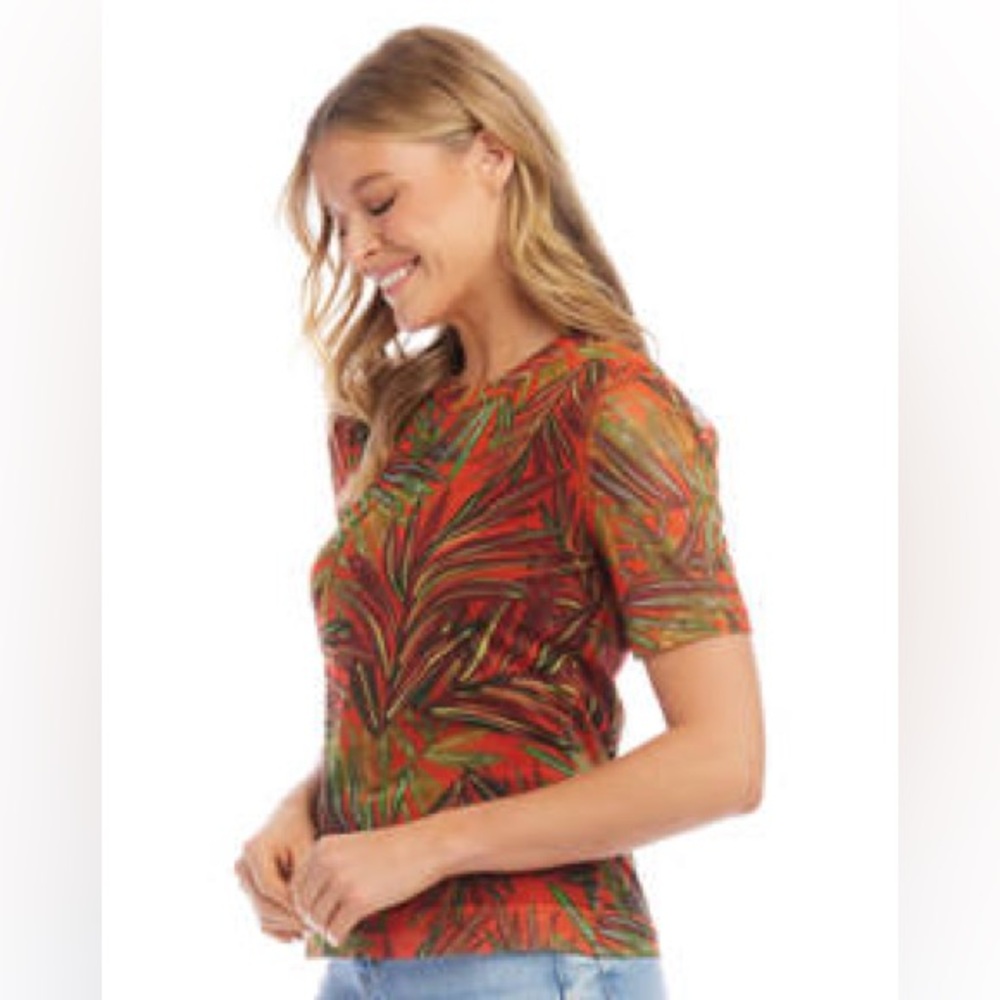 NWT $79 Karen Kane Mango Tango Sheer Top